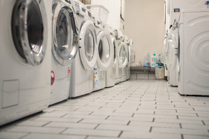 laundry room in basement